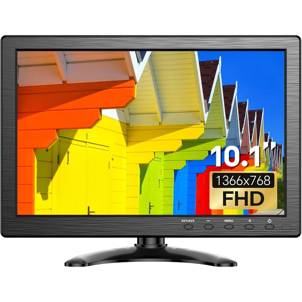 Monitor Keamanan Eyoyo 10.1 Inch Resolusi 1366x768, Monitor HDMI Kecil Mendukung Input HDMI VGA AV B