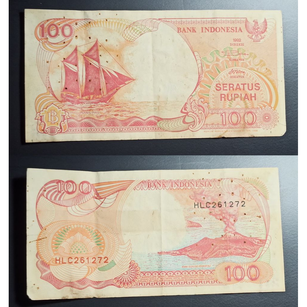 uang kuno Indonesia 100 rp tahun 1992 p2482