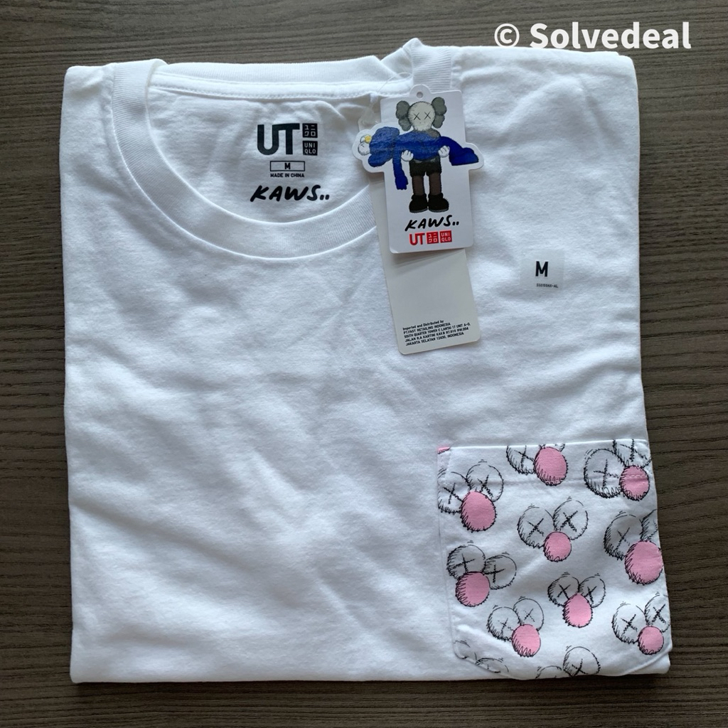 Kaos Uniqlo Kaws BFF Pocket Putih