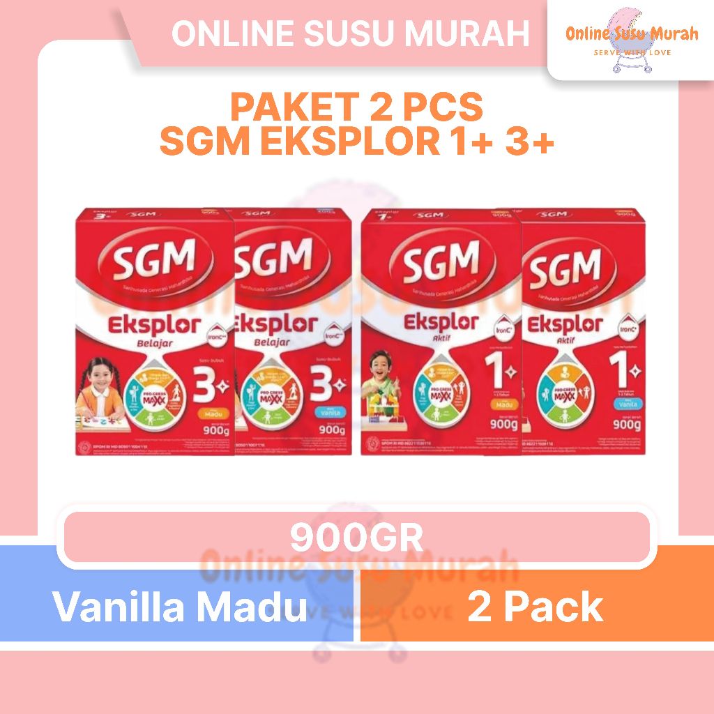 SGM EKSPLOR 1+ 3+ PAKET 2 PCS VANILA MADU 900 GR SSKD