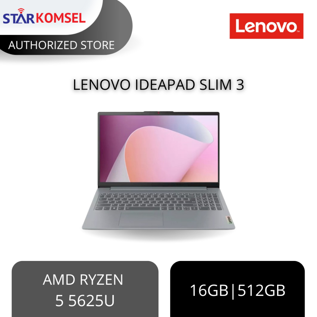 LAPTOP LENOVO IDEAPAD SLIM 3 AMD RYZEN 5 5625U | 16GB | 512GB | W11 OHS GARANSI RESMI LENOVO INDONES