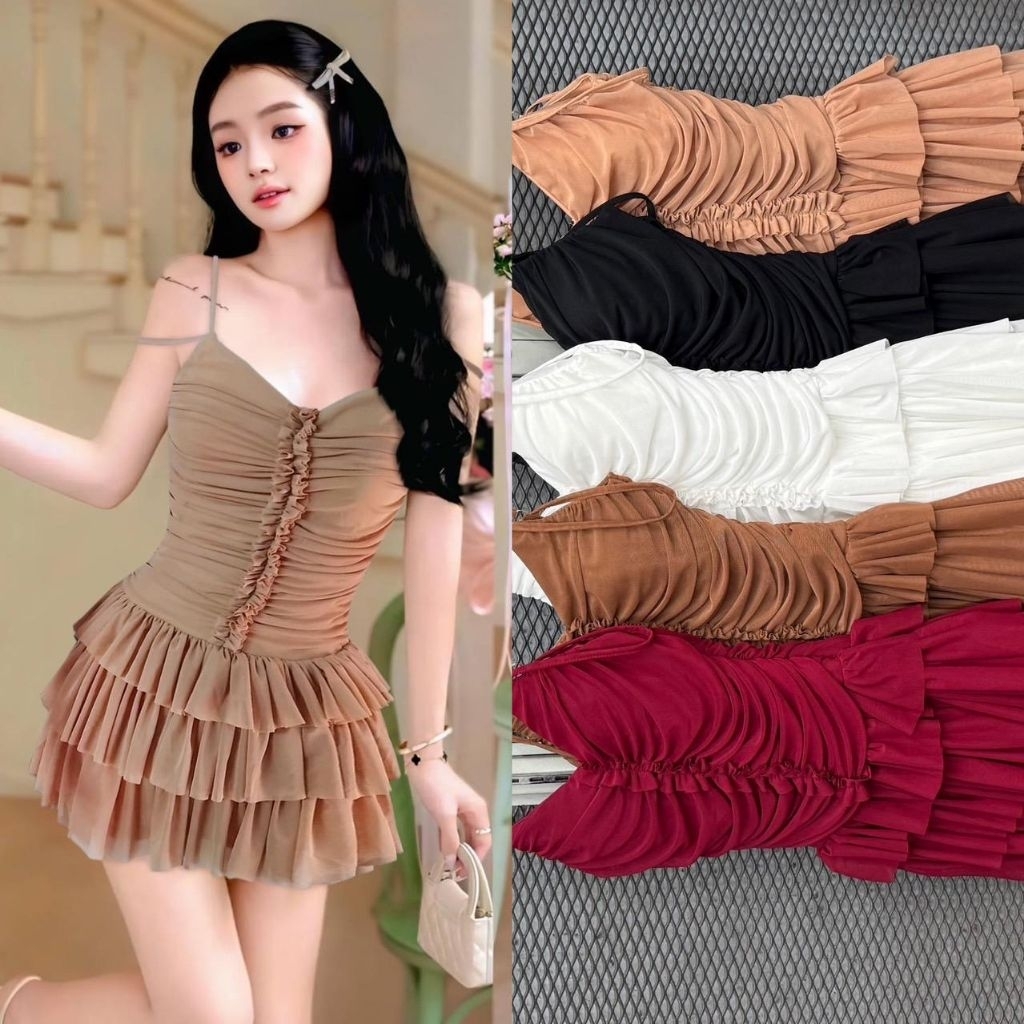 Elxie - 615 SF / Gaun summer stretchy / Dress mini slim fit / dress layer sexy kekinian / mini dress