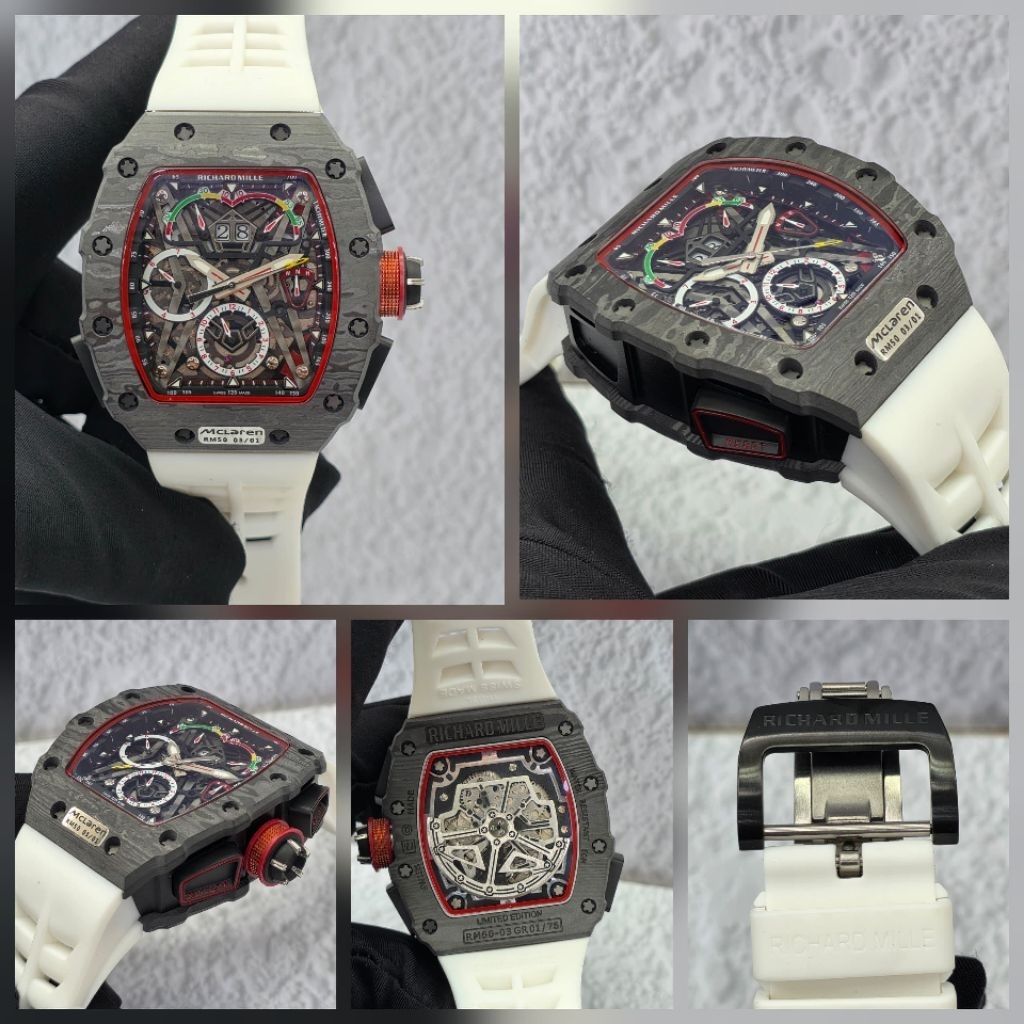 Jam mewah RM automatic 42mm McLaren 50-03 carbon swiss ETA