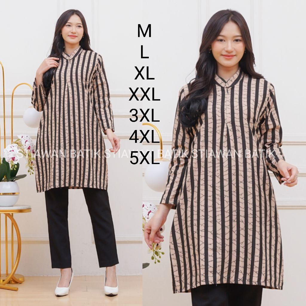 tunik batik lurik tunik salur ada jumbo 5xl