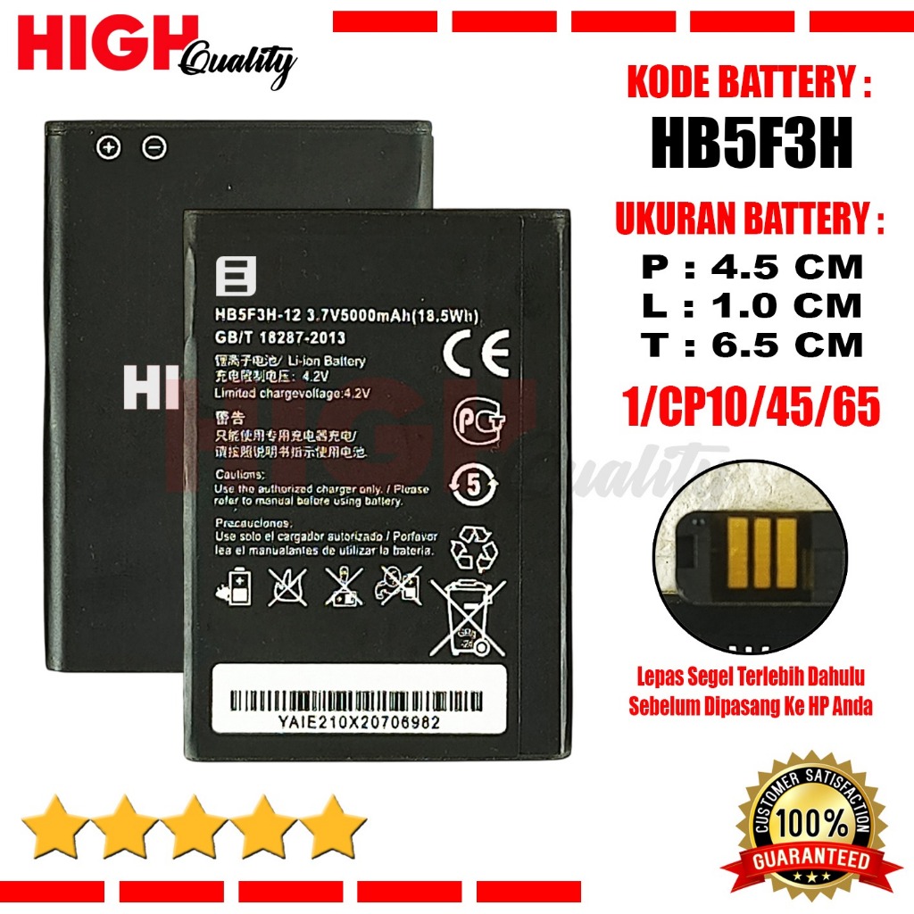 Baterai Modem Mifi Wifi Bolt MAX E5372 E5372T E5575 E5775 4G LTE Battery HB5F3H Batre High Quality