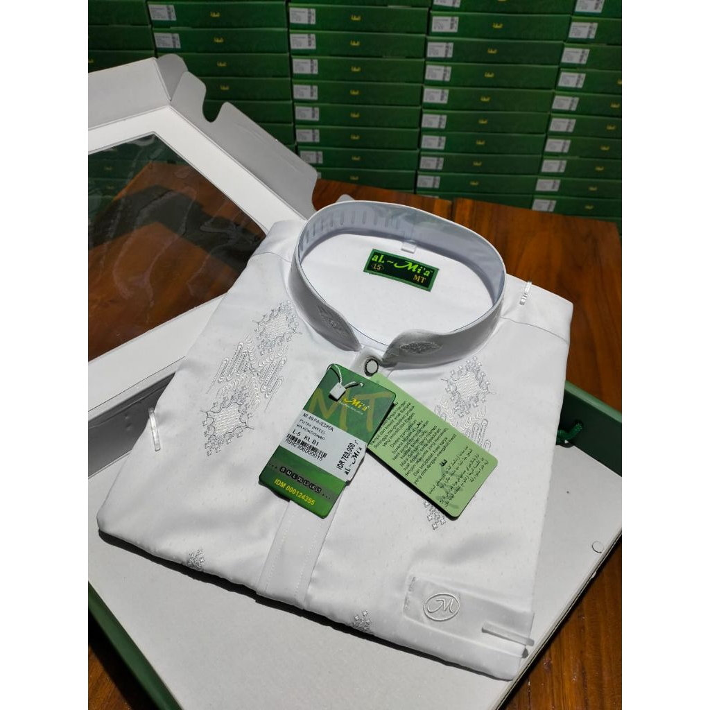 Baju Koko Al-Mia MT Putih Lengan Pendek jumbo - Elegan &  Nyaman