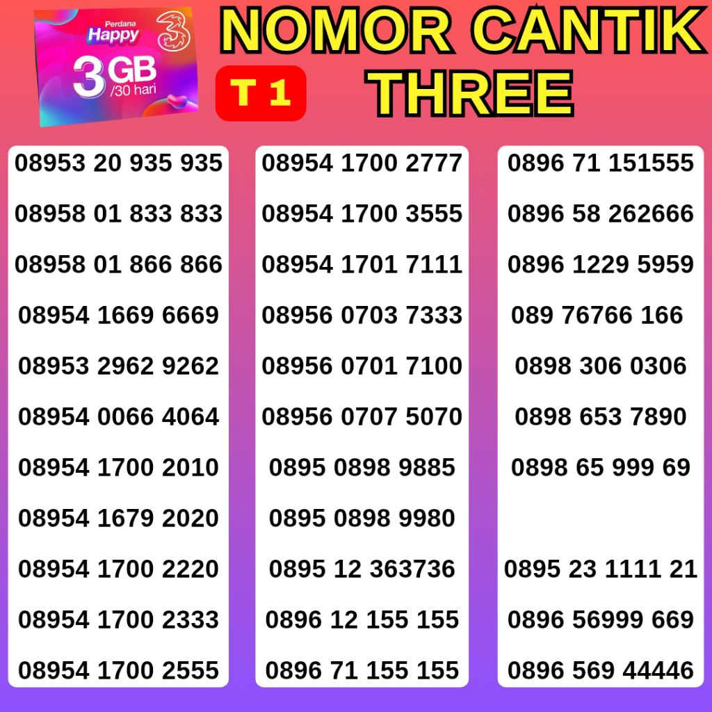 TERMURAH NOMOR CANTIK THREE SUPER ABAB TAHUN LAHIR KARTU PERDANA 3 TRI SUPPORT 4G&5G