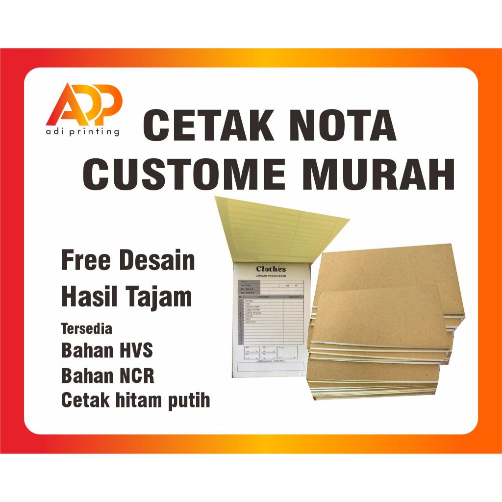 cetak Nota Murah Custom Nama Toko Free design