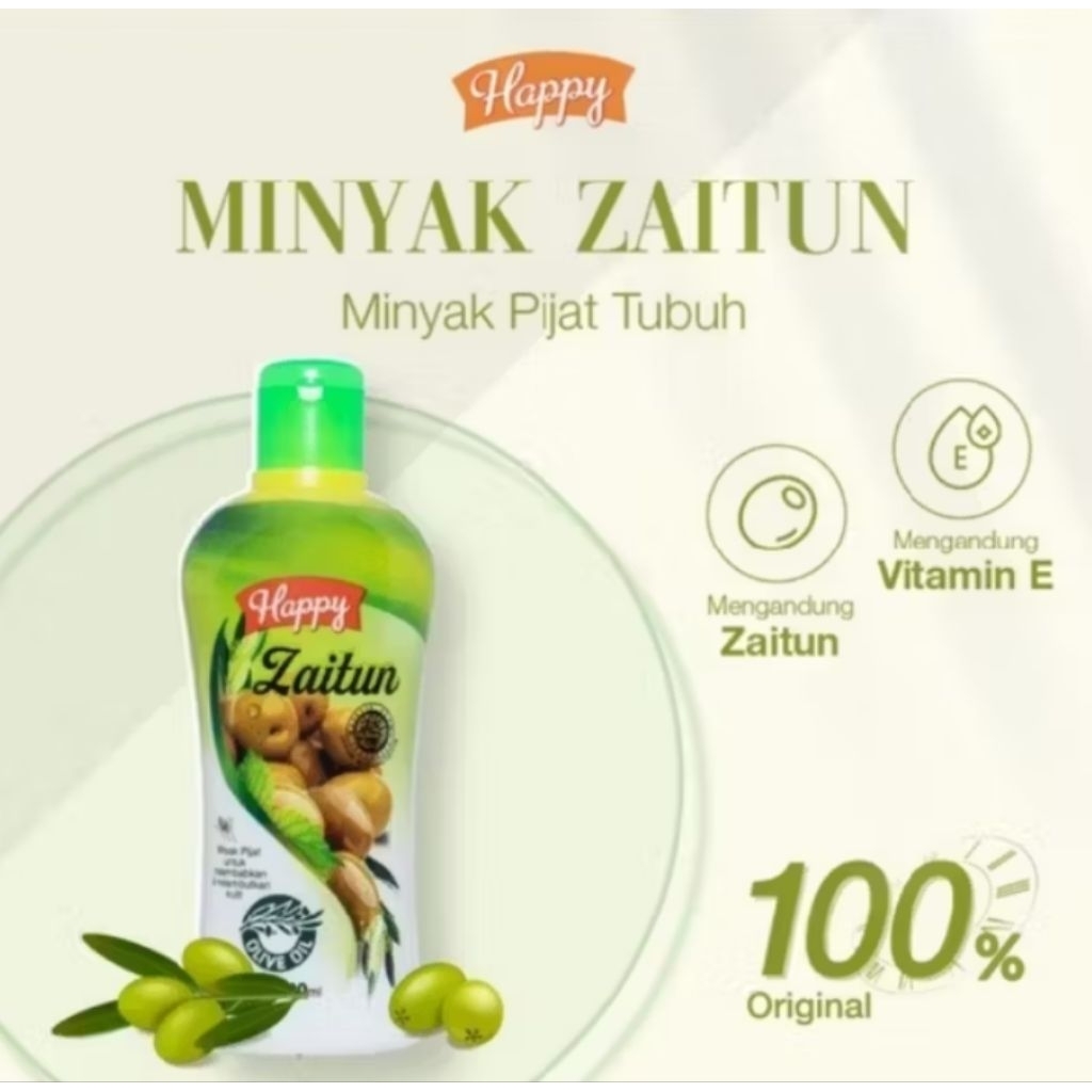 Happy Minyak Zaitun 100ML - Minyak Pijat Zaitun