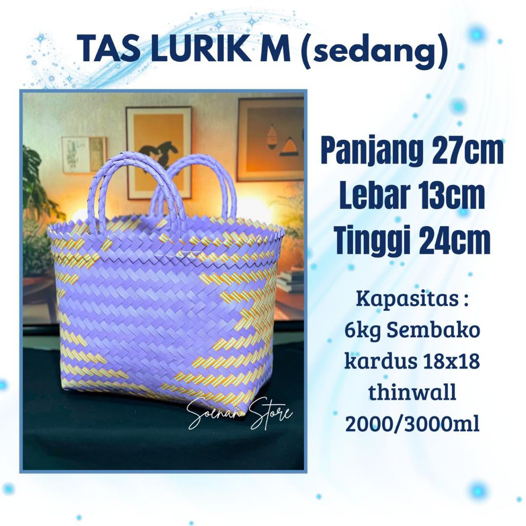 tas anyaman lurik M sedang /tas anyaman Size M lurik/tas anyaman hajatan/slametan/tas anyaman belanj