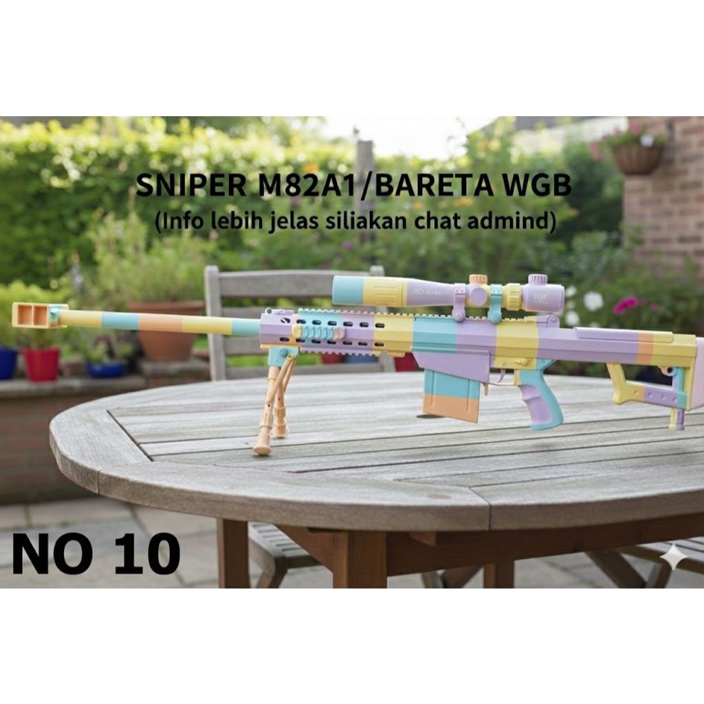 Gebytoys No 10 sniper BARETA M82A1 WGB  mainan water jelly blaster jarak jauh 30m mainan outdoor