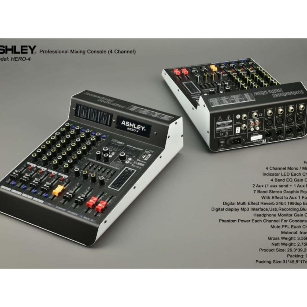 Mixer Ashley Hero 4/Hero4 ( 4 Channel ) Ashley Original