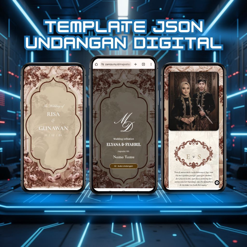 Template JSON Undangan Digital Pernikahan 3D Premium Tema Jawa