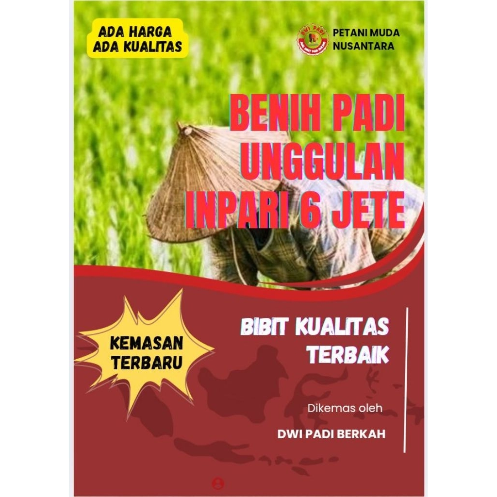 Benih Padi INPARI 6 JETE | Kemasan 5Kg | bibit kualitas tinggi
