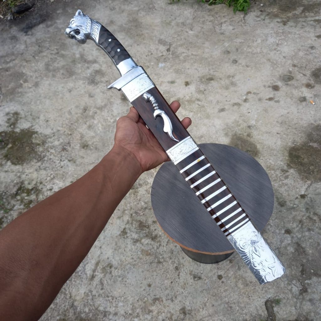 golok cibatu berkebun macan ukir permanen