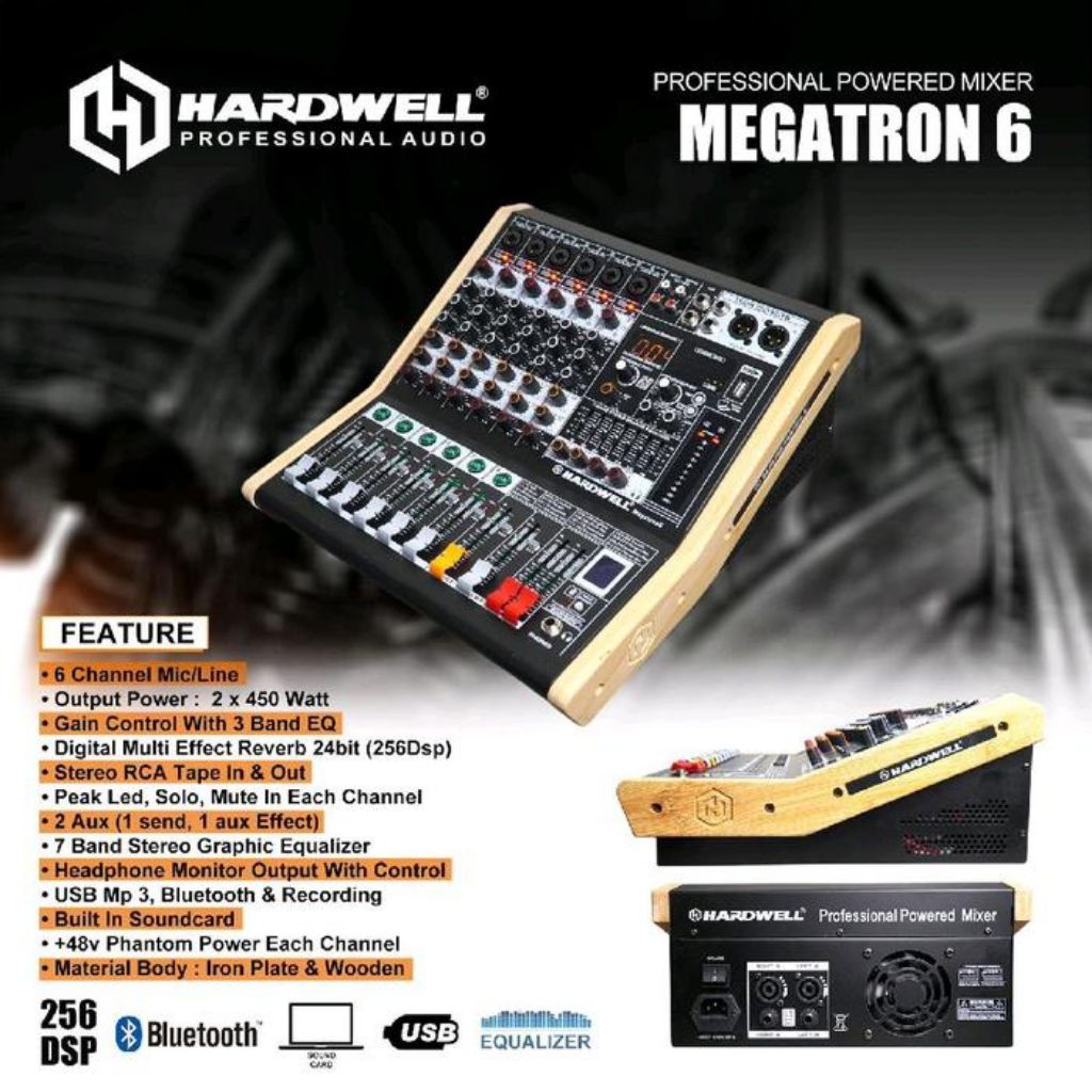 Mixer Power 6 Channel Hardwell MEGATRON 6 Power Mixer Hardwell megatron 6