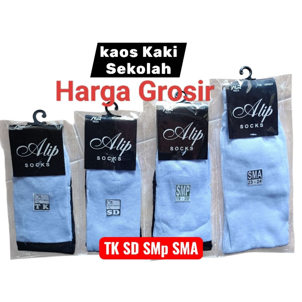 Grosir ( 6 pasang) Kaos kaki TK SD SMP SMA Tebal Premium Kaos kaki Hitam Putih Kaos kaki Anak Sekola