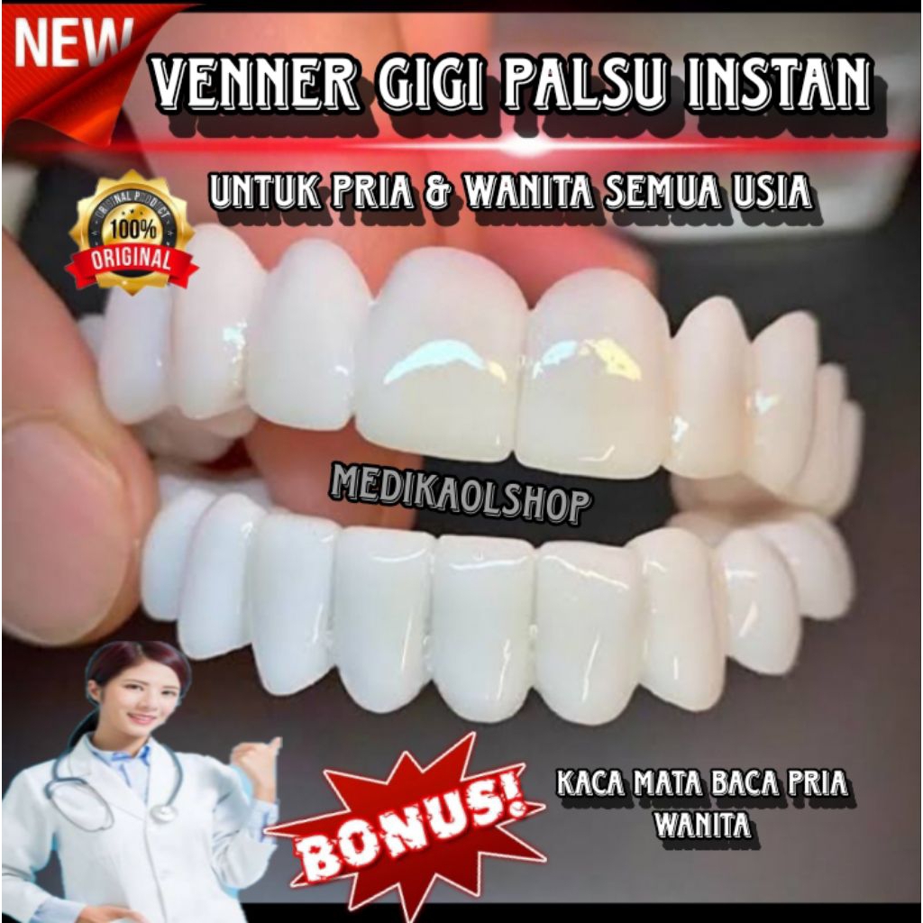 VENNER GIGI PALSU INSTAN 1 SET ATAS BAWAH ORIGINAL TERLARIS BISA COD