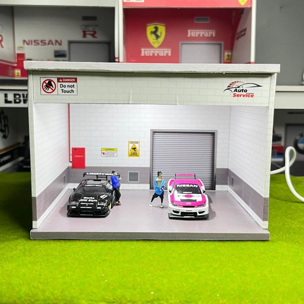 Diorama Garasi Hotwheels Mini GT skala 64