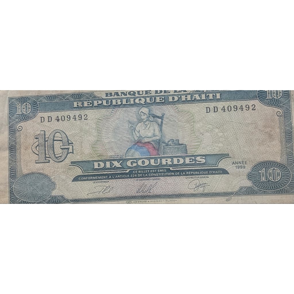 Super super sangat Murah Uang Asing Negara Haiti 10 Dix Gourdes commemoratibe 226 constitution haiti