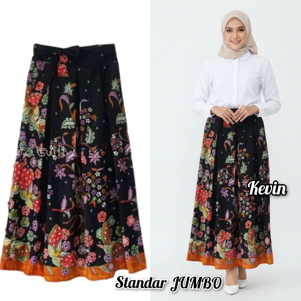 BATIK KEVIN [JUMBO] ROK BATIK PANJANG ROK BATIK PRINT PREMIUM ROK JUMBO BAWAHAN WANITA