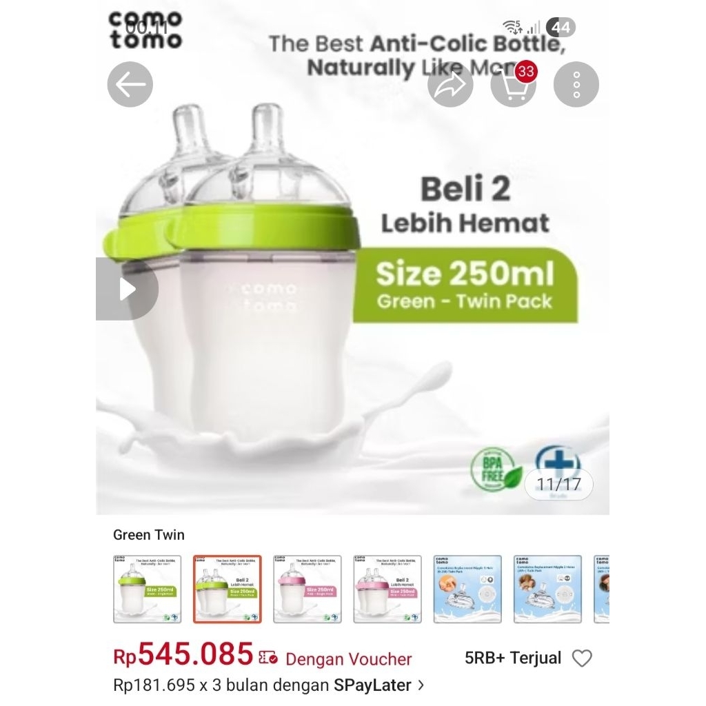 Preloved Botol susu Comotomo