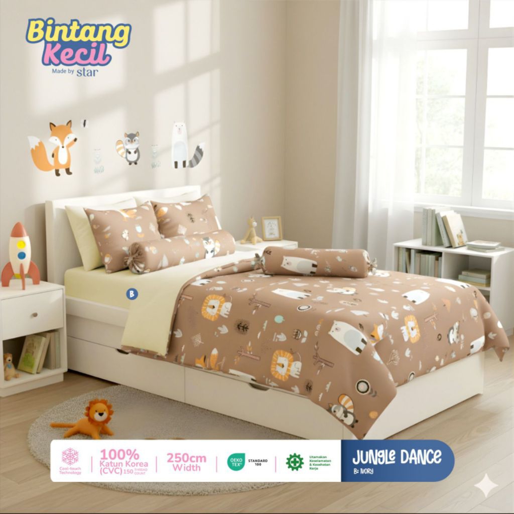 Sprei set bedcover motif natal Christmas Eve sprei anti geser