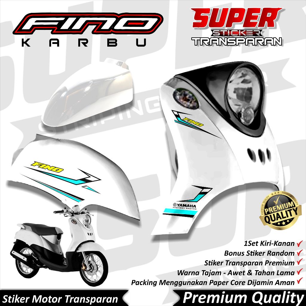 Stiker Fino Karbu Anti Luntur keren Striping Transparan Bening Fino Striping Transparan Yamaha Fino 