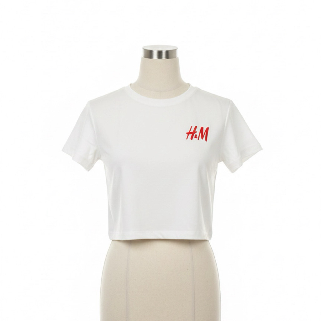 Kaos Crop Putih Tulang (Alvancystore )