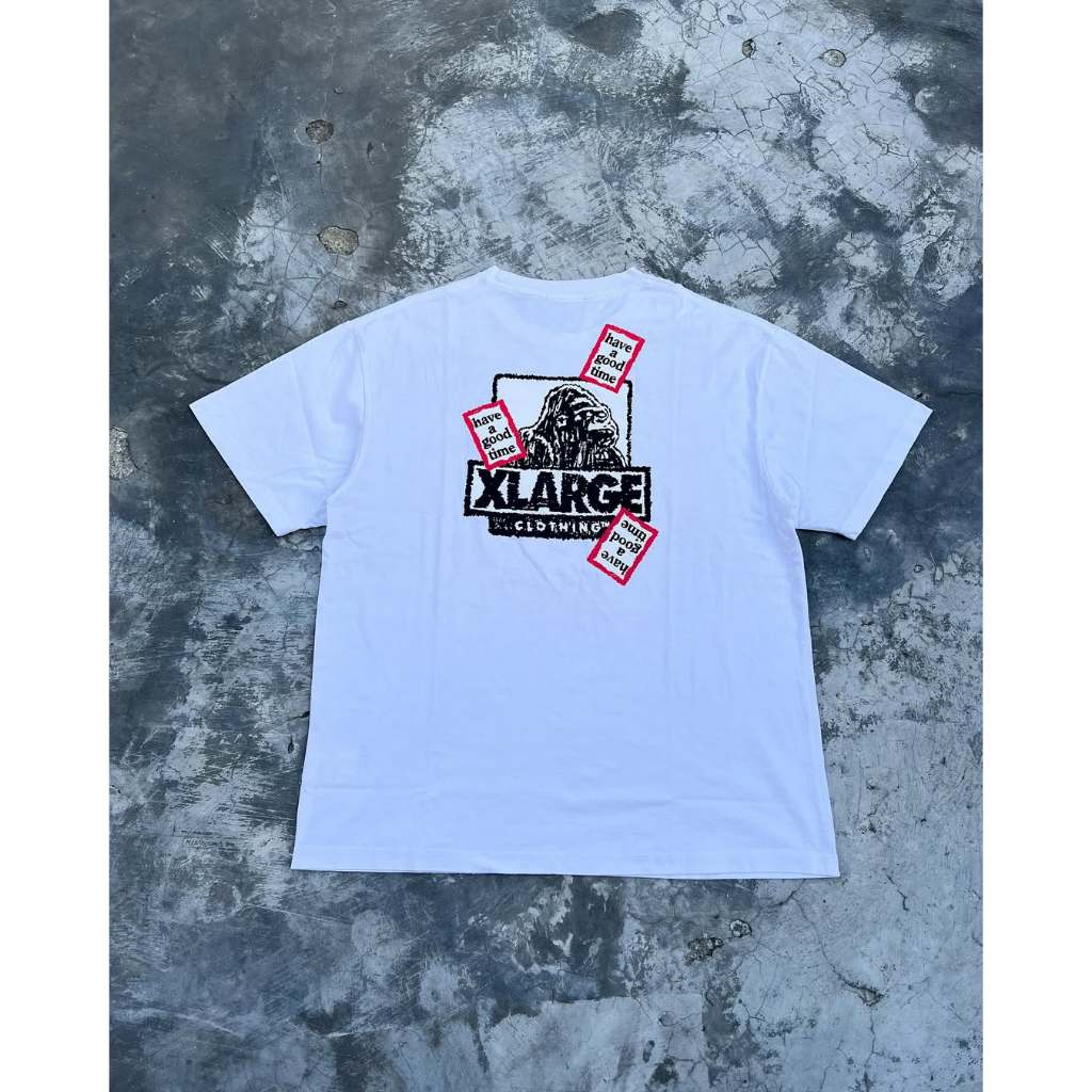 Kaos Streetwear XLARGE x HAGT Graphic Back Print White Unisex Size S-3XL