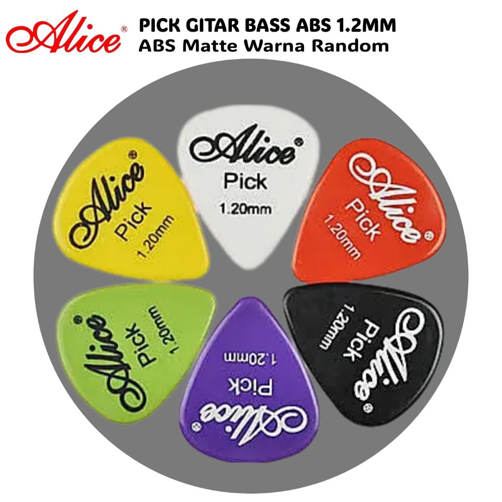 Pick Gitar Bass Ukulele Alice Ukuran 1,2mm