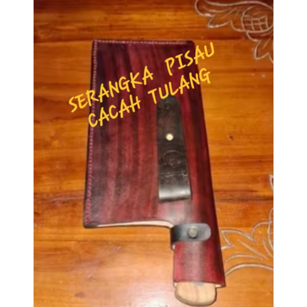 Sarung Pisau Cacah tulang Serangka Pisau Cacah Tulang Bahan Kulit