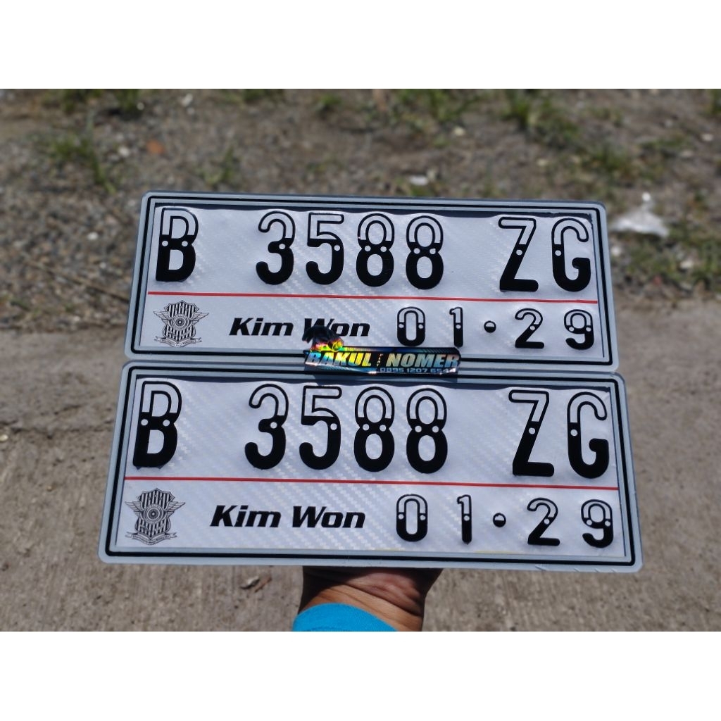 PLAT NOMER AKRELIK / PLAT NOMER KARBON PUTIH,HITAM