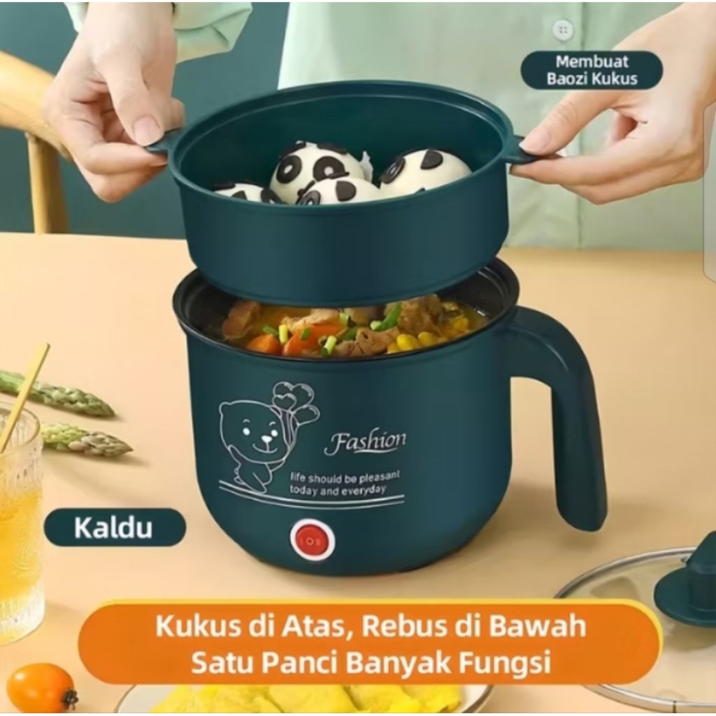 Panci Listrik Elektrik Cooker Stainless Steel Teflon Cooking Pot rice cooker mini