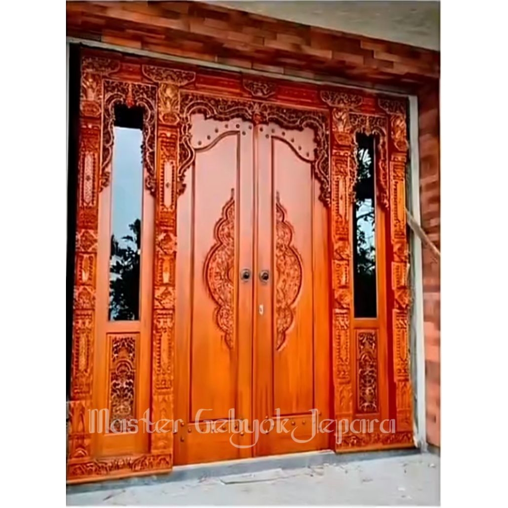 gebyok ukir / pintu jati / pintu ukir kayu