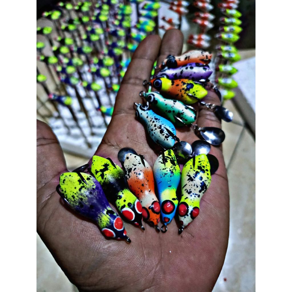 molding soft frog model burung 4cm mini