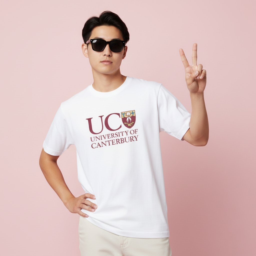Kaos T-Shirt Premium UC University of CANTERBURY New Zealand Cotton cloth short sleeve and  long sle
