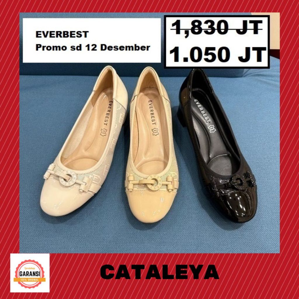 Sepatu heels kerja wanita perempuan EVERBEST SALE SERI CATALEYA 100% ORI