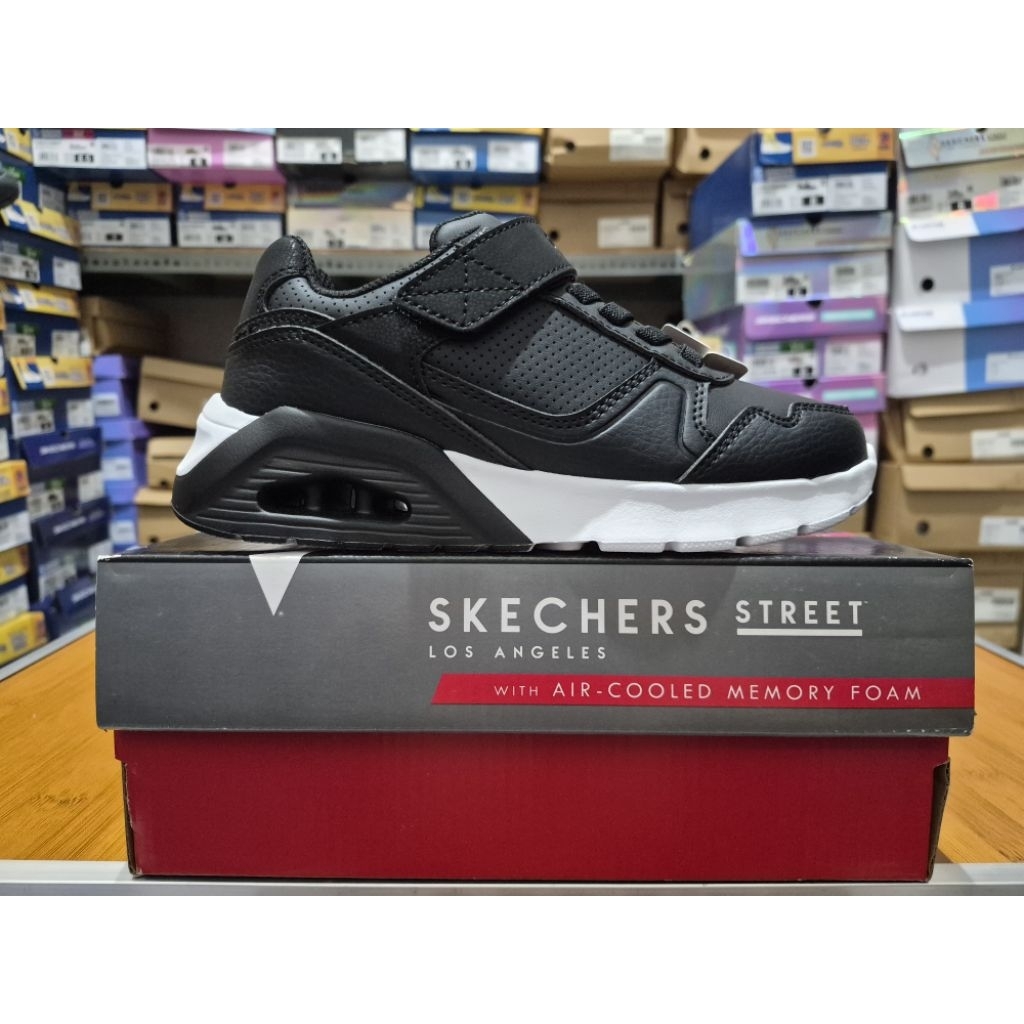 New Limitied Sepatu Anak Skechers Uno Lite 2.0 Pillar Duo Kids Shoes Unisex 417016L/BKW Original BNI