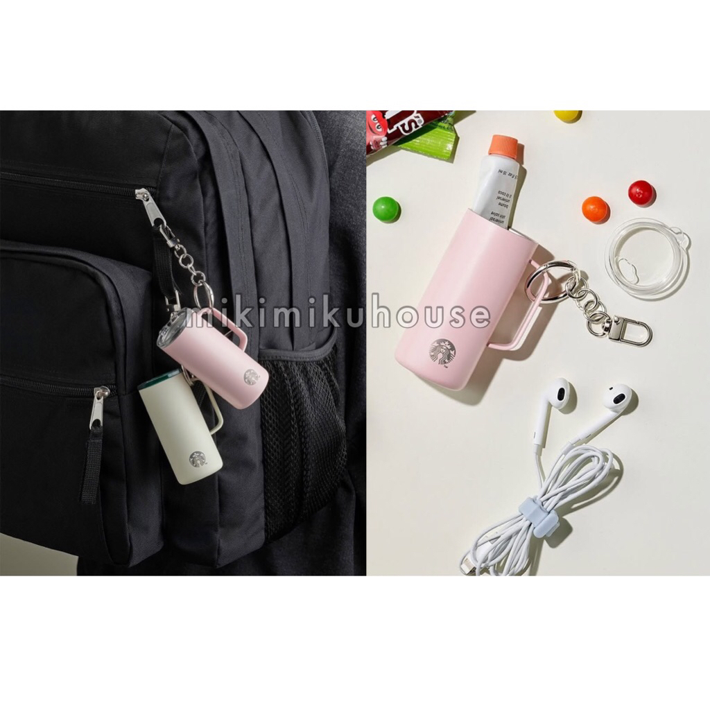 STARBUCKS MINIATURE TUMBLER KEYRING KEYCHAIN MIIR TUMBLER STARBUCKS GANTUNGAN CHRISTMAS NATAL KOREA 