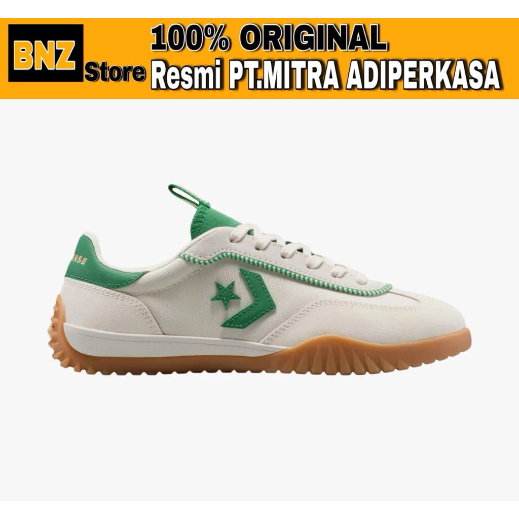 Sepatu Sneakers Unisex Converse Run Star Trainer White/Green/Vintage White