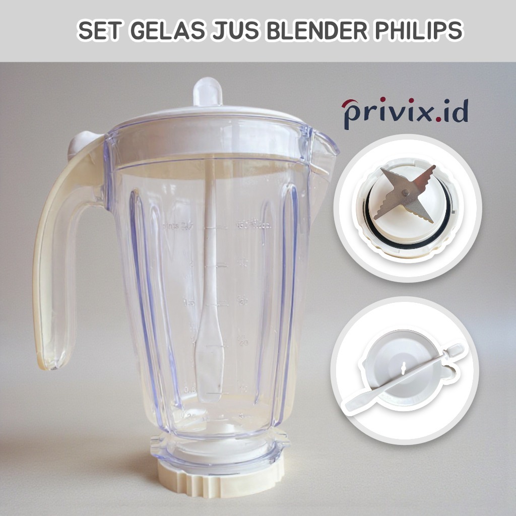 Set Gelas Blender Jus PHILIPS Lengkap / Gelas Blender Set Komplit PHILIPS Jumbo / Set Pisau Penggant