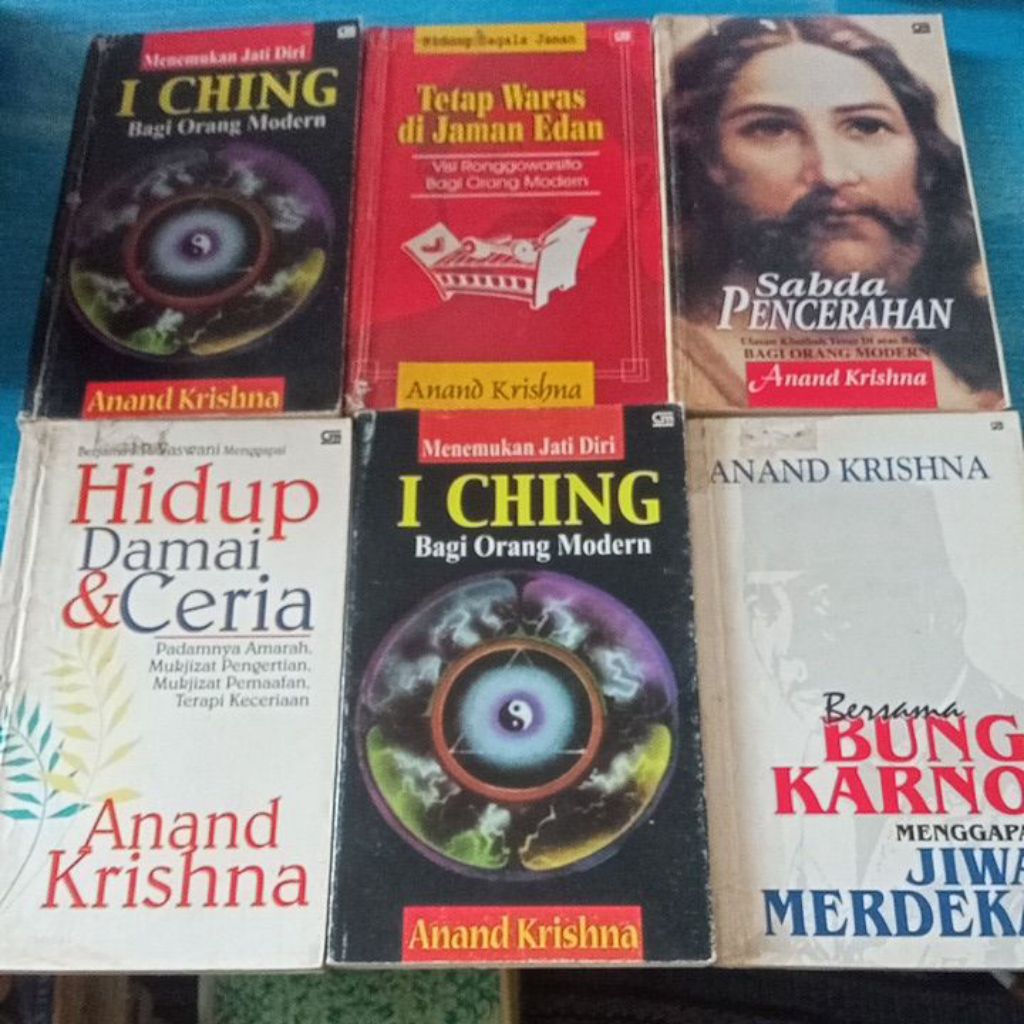 original buku karya anand Krishna, meditasi, iching, sabda pencerah the hanuman factor anand Krishna