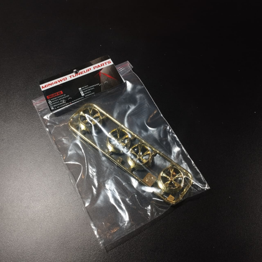 Velg Tamiya 5 Spoke Medium  Warna Gold Original Tamiya isi 1 FNToys