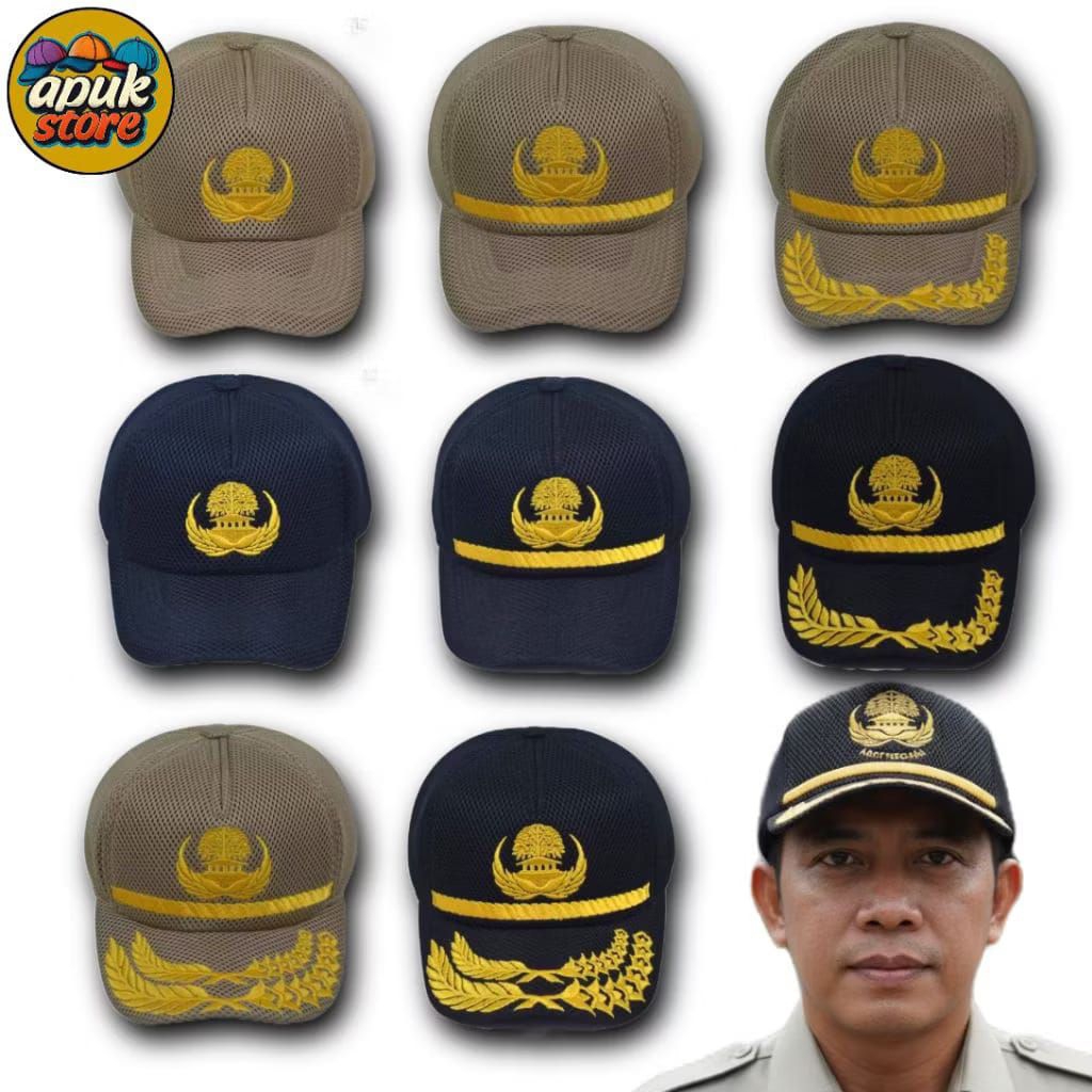 Topi Korpri Cream Bahan Doublemes Golongan 2 | Topi Dinas Pns Bordir