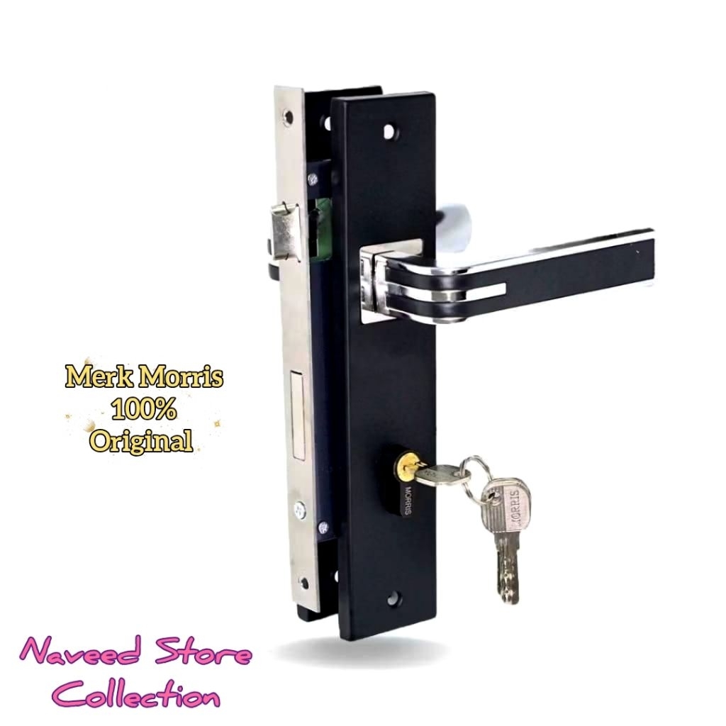 MORRIS original Kunci pintu rumah 1set - Gagang pintu rumah hitam 1set kunci