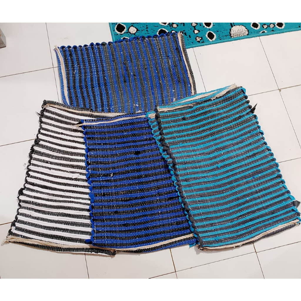 Keset Kaki/Keset Lantai Rajut Anyam Tenun Ukuran 60x40cm Tebal Kuat Tahan Lama Nyerap Air Premium