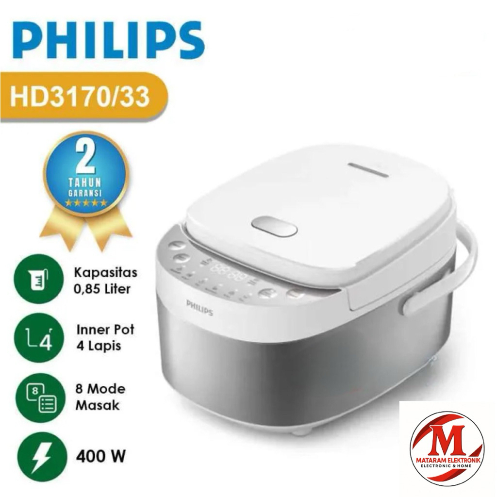 RICE COOKER PHILIPS HD-3170 - 0,85LITER - MINI RICE COOKER - PHILIPS