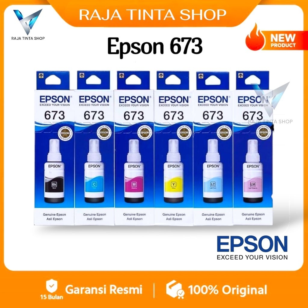 Tinta Epson 673 For Printer L800 L805 L805 L850 L1800 Original 1set tinta