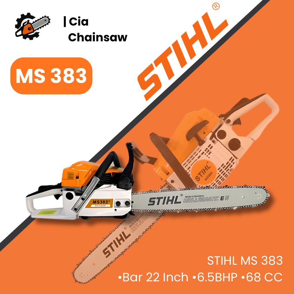 ￼STIHL MS 383 Chainsaw 22" 68CC 6.5BHP Mesin Gergaji Kayu Profesional Made in Germany
